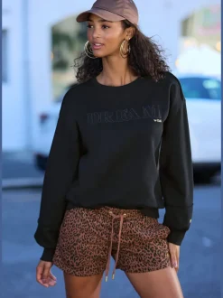 Sweatshirts à manches longues avec broderie et détails imprimés