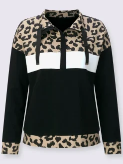 Sweatshirts à motif animal col camionneur manches longues