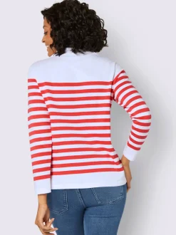 Sweatshirts à rayures avec col montant et finition douce
