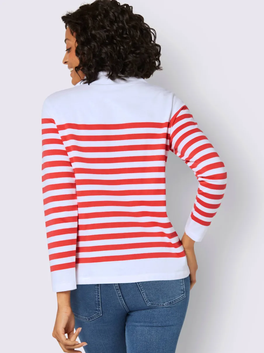 Sweatshirts à rayures avec col montant et finition douce