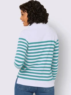 Sweatshirts à rayures avec col montant et finition douce