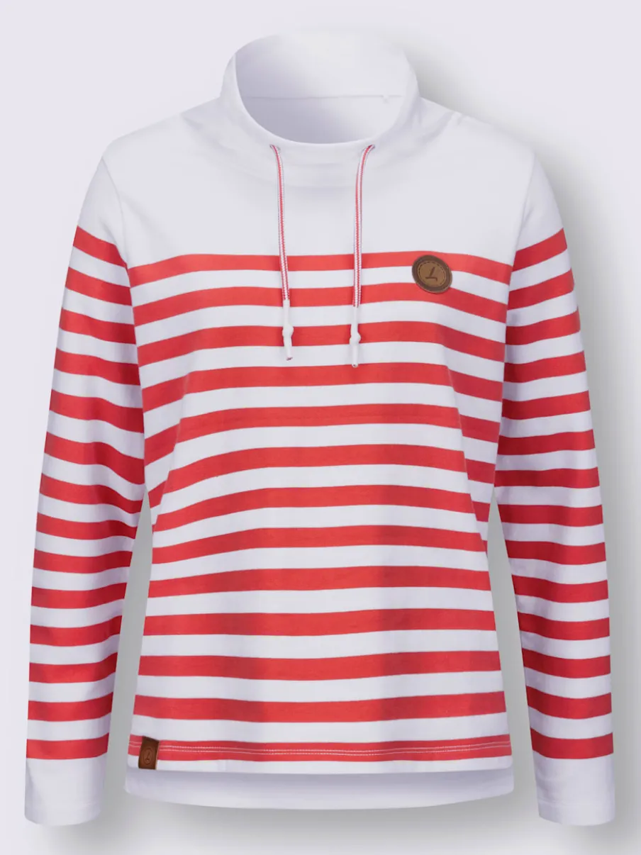 Sweatshirts à rayures avec col montant et finition douce