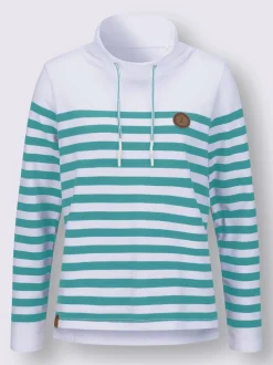 Sweatshirts à rayures avec col montant et finition douce