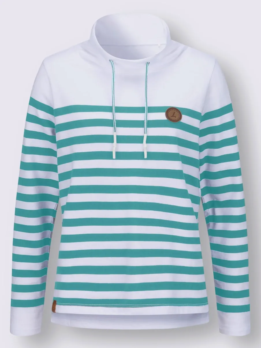 Sweatshirts à rayures avec col montant et finition douce