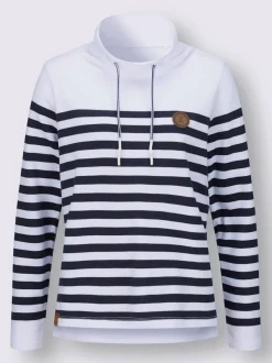 Sweatshirts à rayures avec col montant et finition douce
