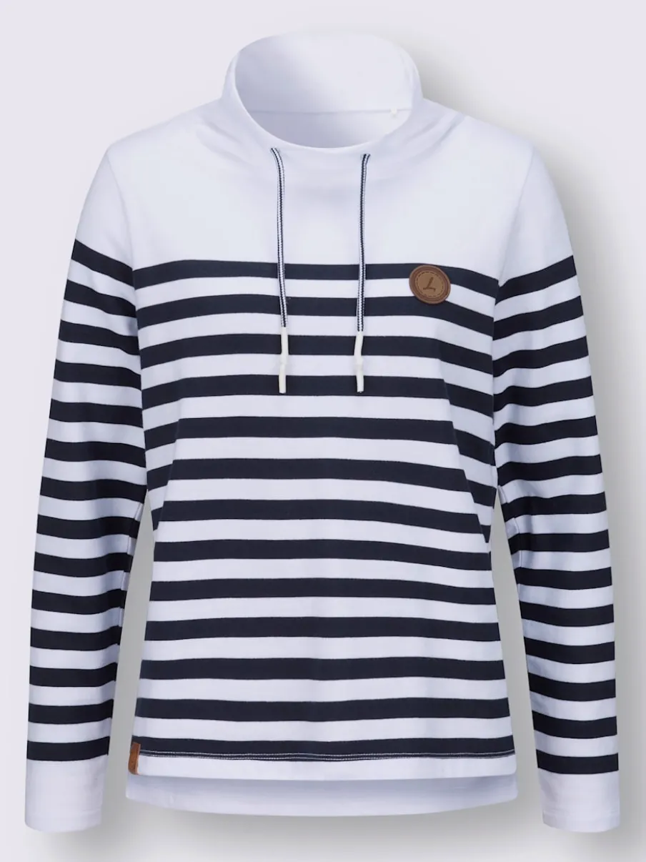 Sweatshirts à rayures avec col montant et finition douce