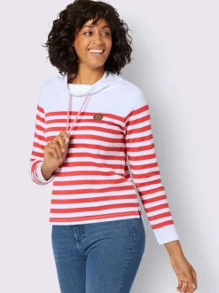 Sweatshirts à rayures avec col montant et finition douce