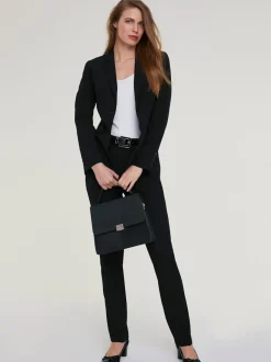 Tailleur pantalon blazer ajusté poches col à revers