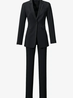 Tailleur pantalon blazer ajusté poches col à revers
