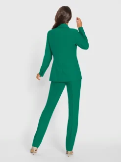 Tailleur pantalon blazer ajusté poches col à revers