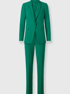 Tailleur pantalon blazer ajusté poches col à revers