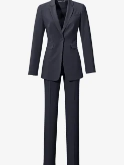 Tailleur pantalon blazer ajusté poches col à revers