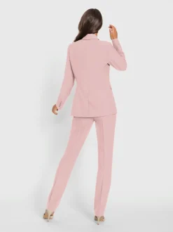 Tailleur pantalon blazer ajusté poches col à revers