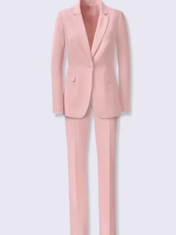 Tailleur pantalon blazer ajusté poches col à revers