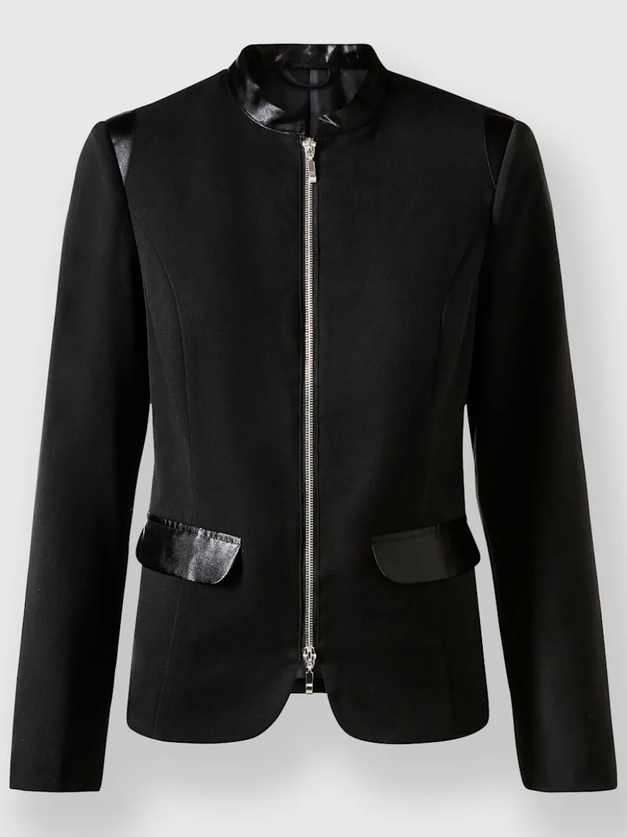 Tailleur pantalon jogging avec blazer et détails satinés