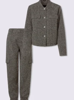 Tailleur pantalon style poivre et sel tendance