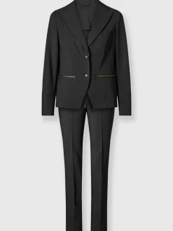 Tailleurs pantalons avec blazer à col réversible ajusté
