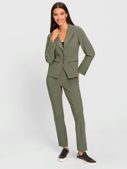 Tailleurs pantalons avec blazer à col réversible ajusté