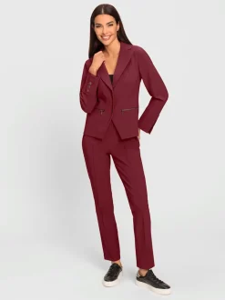 Tailleurs pantalons avec blazer à col réversible ajusté