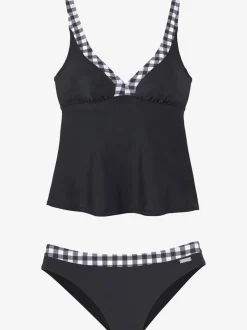Tankini à armatures avec bretelles réglables et bas à motifs imprimés