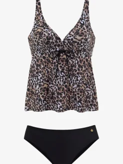 Tankini à armatures avec bretelles réglables et motif animal