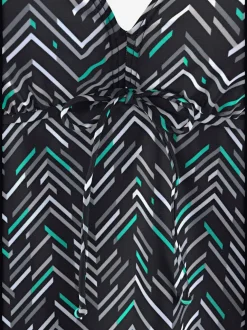 Tankini à armatures avec décolleté en V et imprimé géométrique