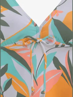 Tankini à armatures avec imprimé feuilles abstraites et réglables