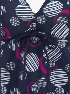 Tankini à armatures avec motif géométrique et bretelles ajustables