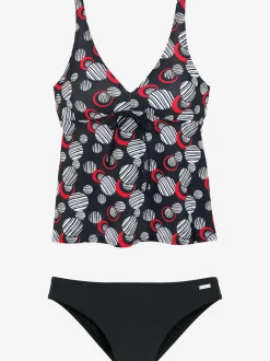 Tankini à armatures avec motif géométrique et bretelles ajustables
