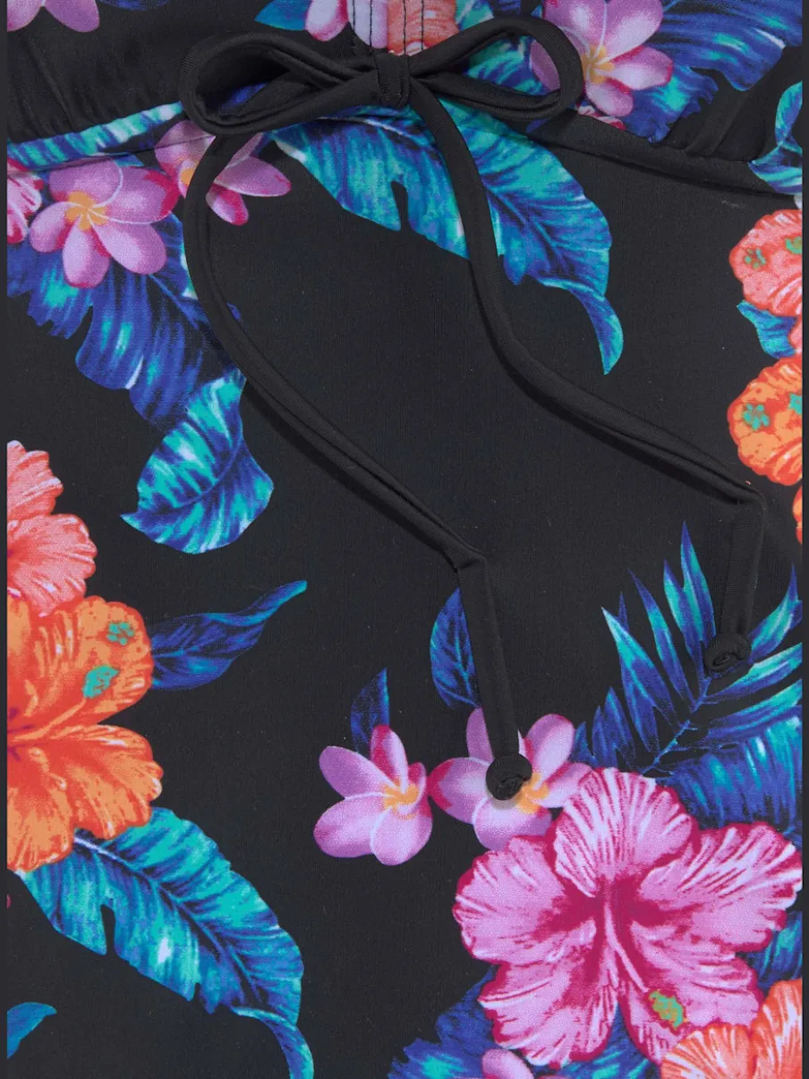 Tankini à armatures avec motifs floraux et bretelles réglables