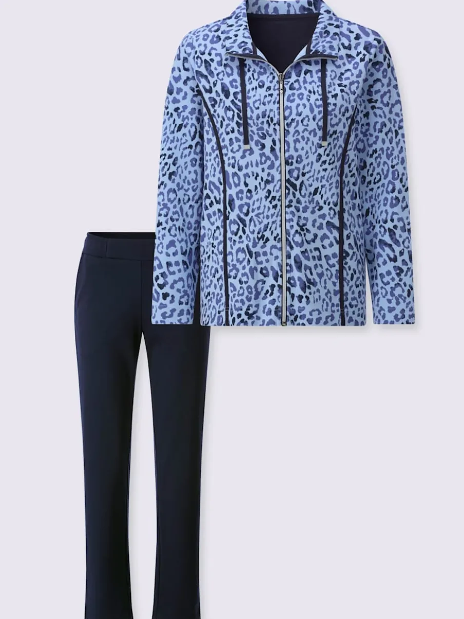 Tenue détente avec col montant et imprimé léopard