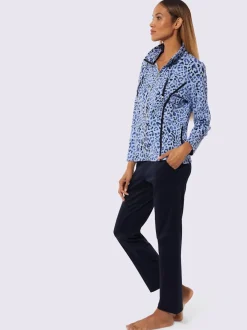 Tenue détente avec col montant et imprimé léopard