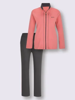 Tenue détente avec veste zippée à col revers et pantalon élastique