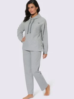 Tenue détente à col montant avec manches longues et détails brodés