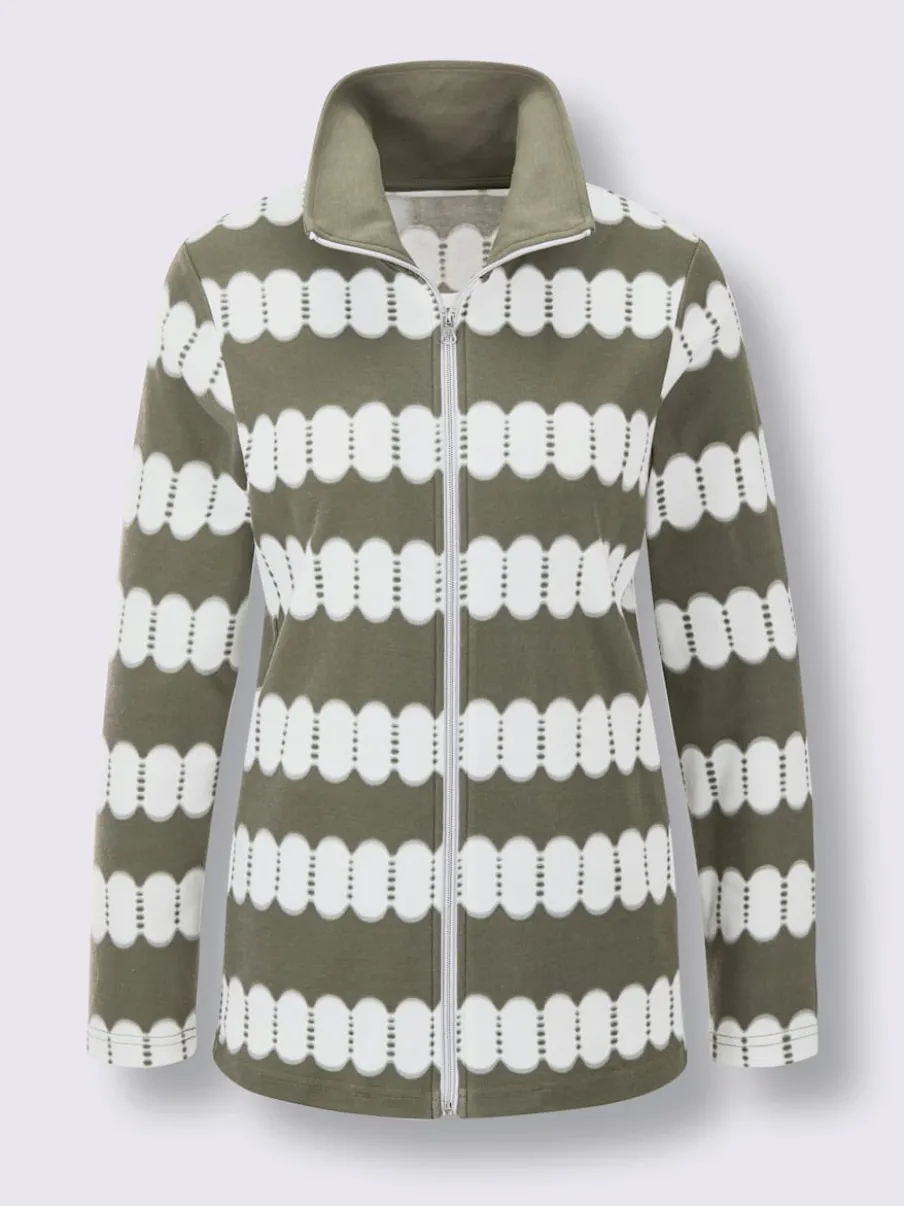 Tenue détente à motifs avec col à revers et pantalon uni