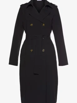 Trench-coat classique matelassé avec poches latérales et ceinture