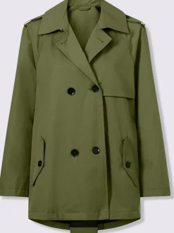 Trench-coat long avec col à revers et poches.