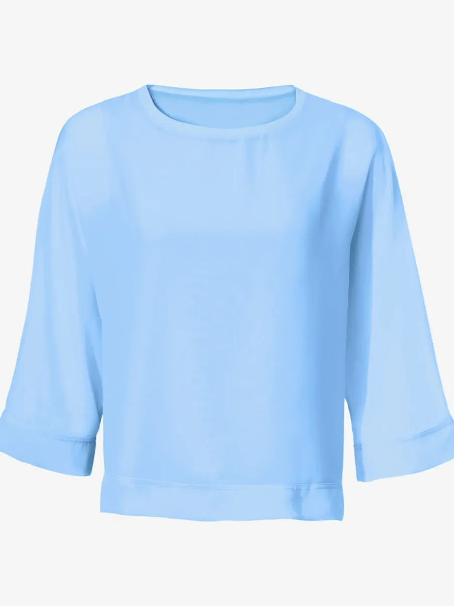 T-shirt ample avec col rond et manches 3/4 chauve-souris