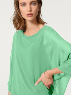 T-shirt ample avec col rond et manches 3/4 chauve-souris