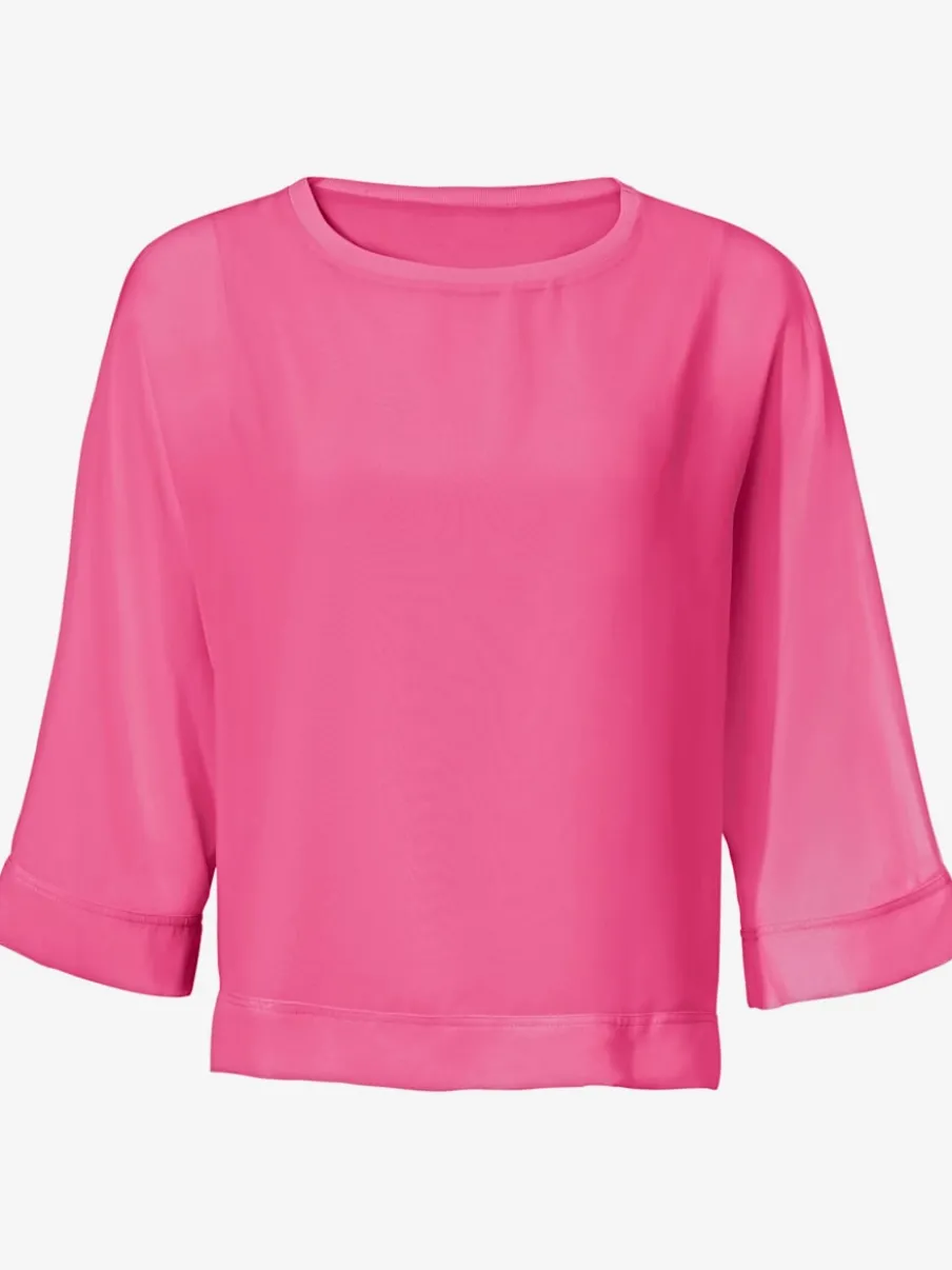 T-shirt ample avec col rond et manches 3/4 chauve-souris
