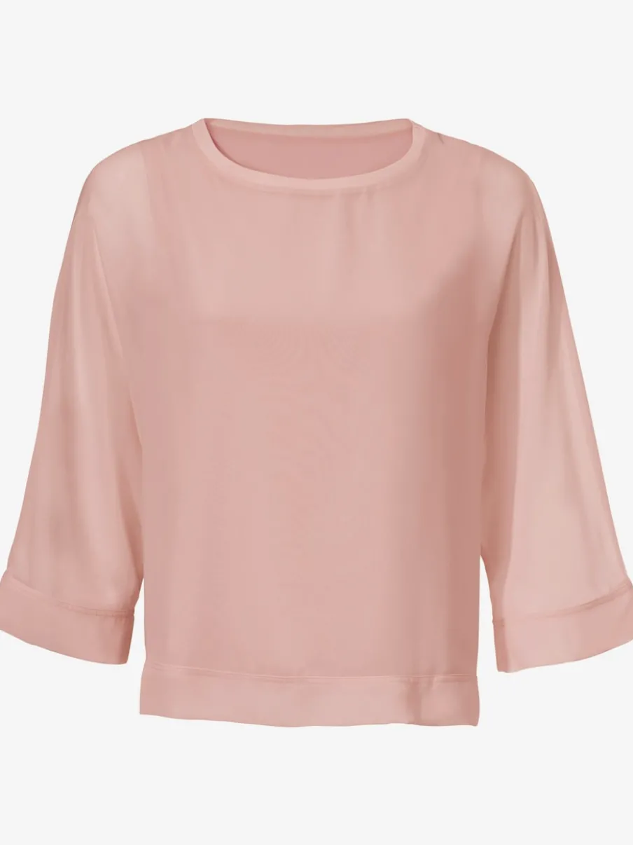 T-shirt ample avec col rond et manches 3/4 chauve-souris