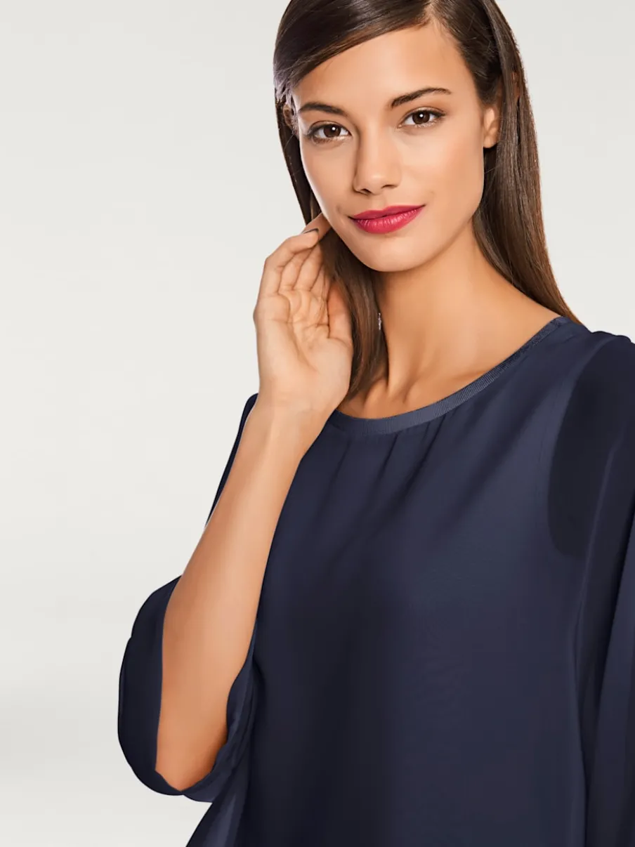 T-shirt ample avec col rond et manches 3/4 chauve-souris