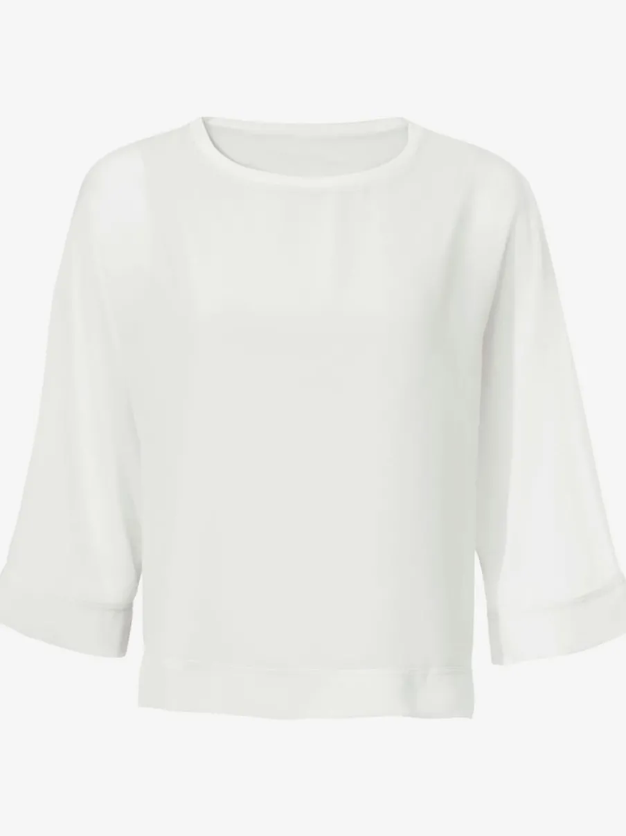 T-shirt ample avec col rond et manches 3/4 chauve-souris