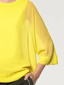 T-shirt ample avec col rond et manches 3/4 chauve-souris