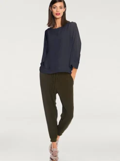 T-shirt ample avec col rond et manches 3/4 chauve-souris