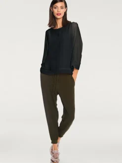 T-shirt ample avec col rond et manches 3/4 chauve-souris