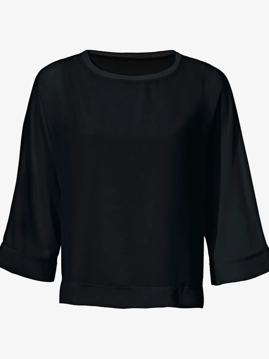 T-shirt ample avec col rond et manches 3/4 chauve-souris