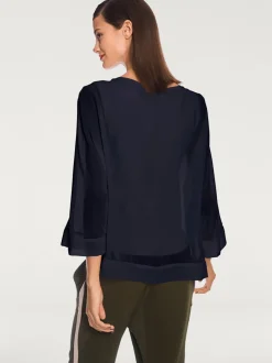 T-shirt ample avec col rond et manches 3/4 chauve-souris