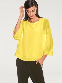 T-shirt ample avec col rond et manches 3/4 chauve-souris