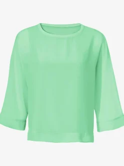 T-shirt ample avec col rond et manches 3/4 chauve-souris